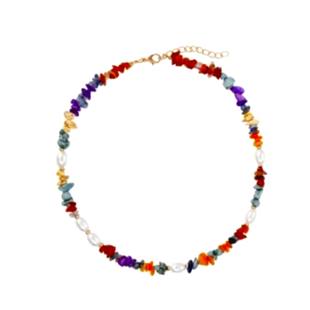 Euramerican Natural stone clavicle chain handmade
